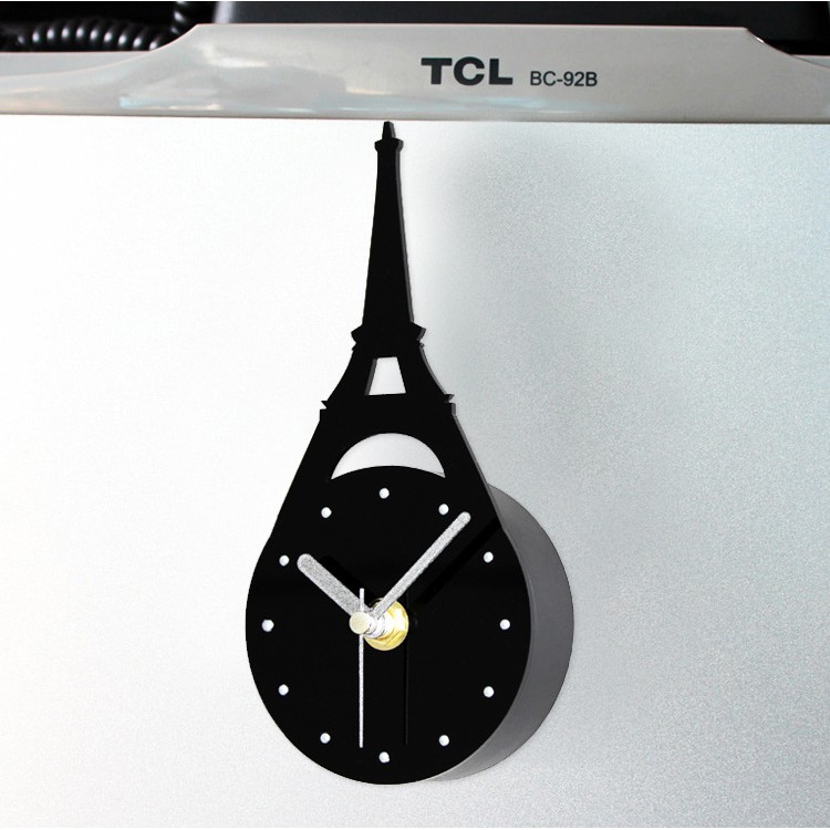 Đồng Hồ Treo Tường Từ Tính Hình Tháp Eiffel Thời Trang Châu Âu