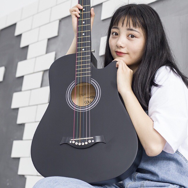 Đàn guitar acoustic màu đen Diduo giá rẻ full phụ kiện