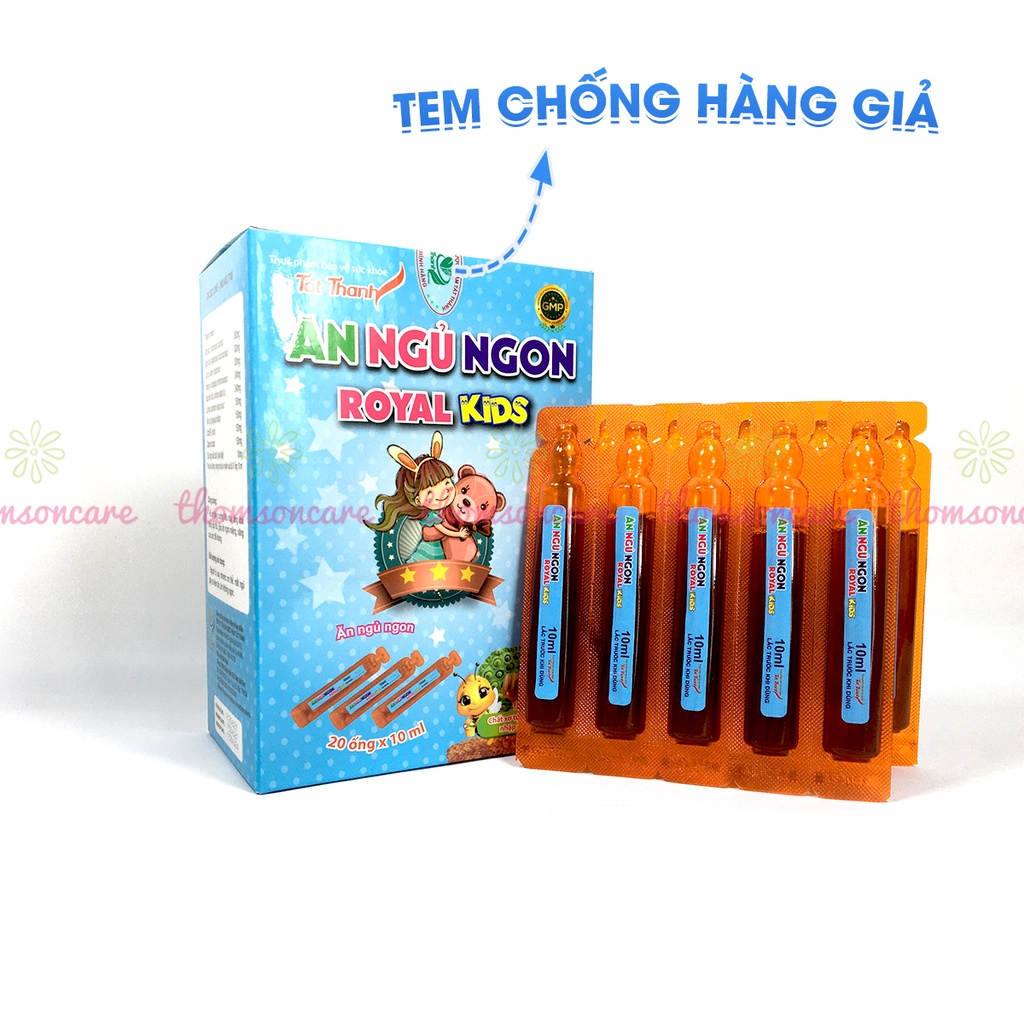 Siro ăn ngủ ngon cho bé Royal Kids giúp trẻ hết biếng ăn, giảm mồ hôi trộm từ đẳng sâm, sữa ong chua và chất xơ Inulin