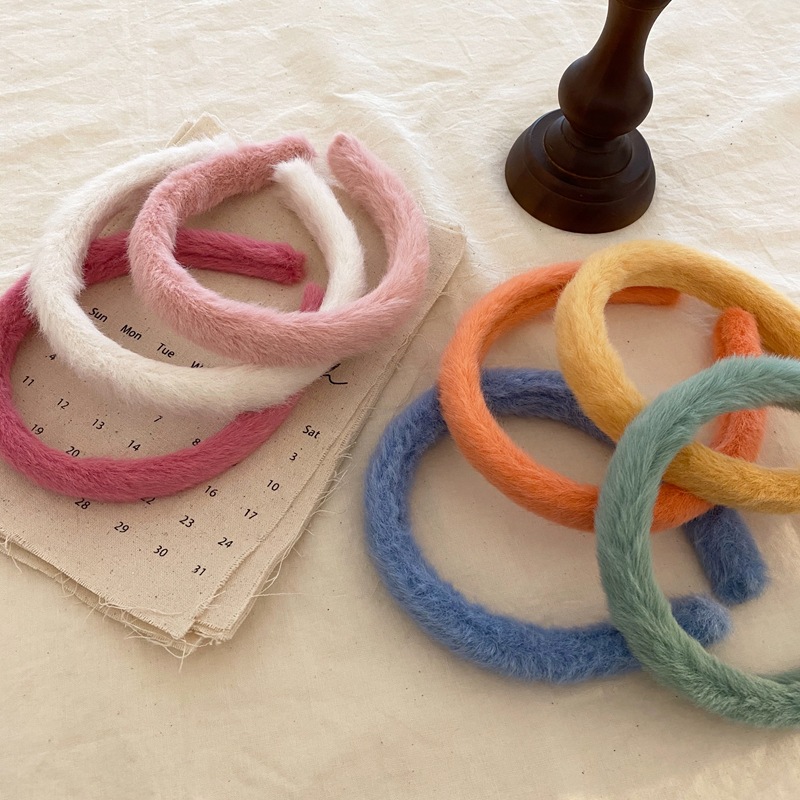 Băng Đô Cài Tóc Giả Lông Thỏ Màu Kẹo Ngọt 20110405