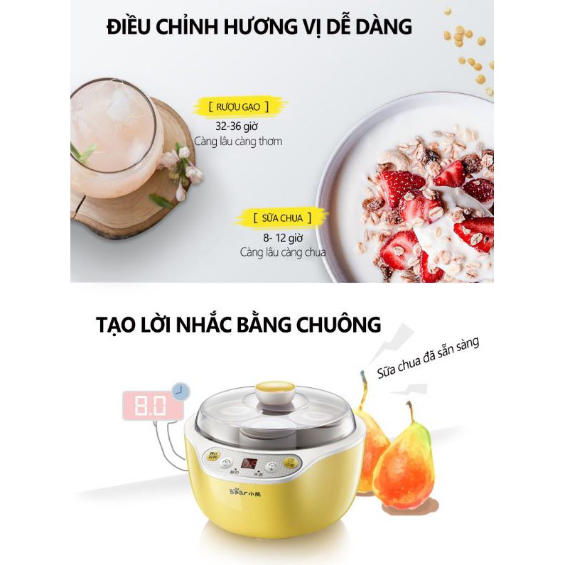 Máy Làm Sữa Chua Tự Động BEAR SNJ-B10K1 (Dung Tích 1L)