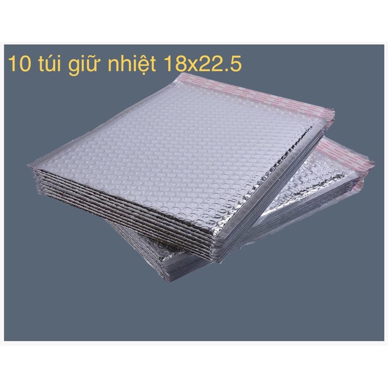 HCM-10 túi nhôm giữ nhiệt đóng gói hàng ép bóng khí 22.5cm x 18cm