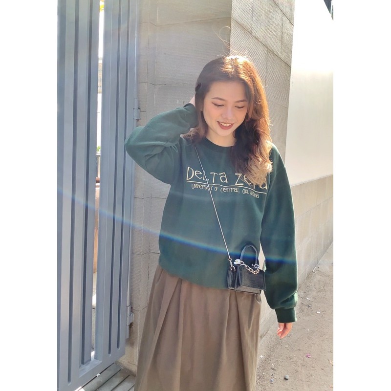 Áo Sweater nữ màu xanh rêu [Si tuyển]