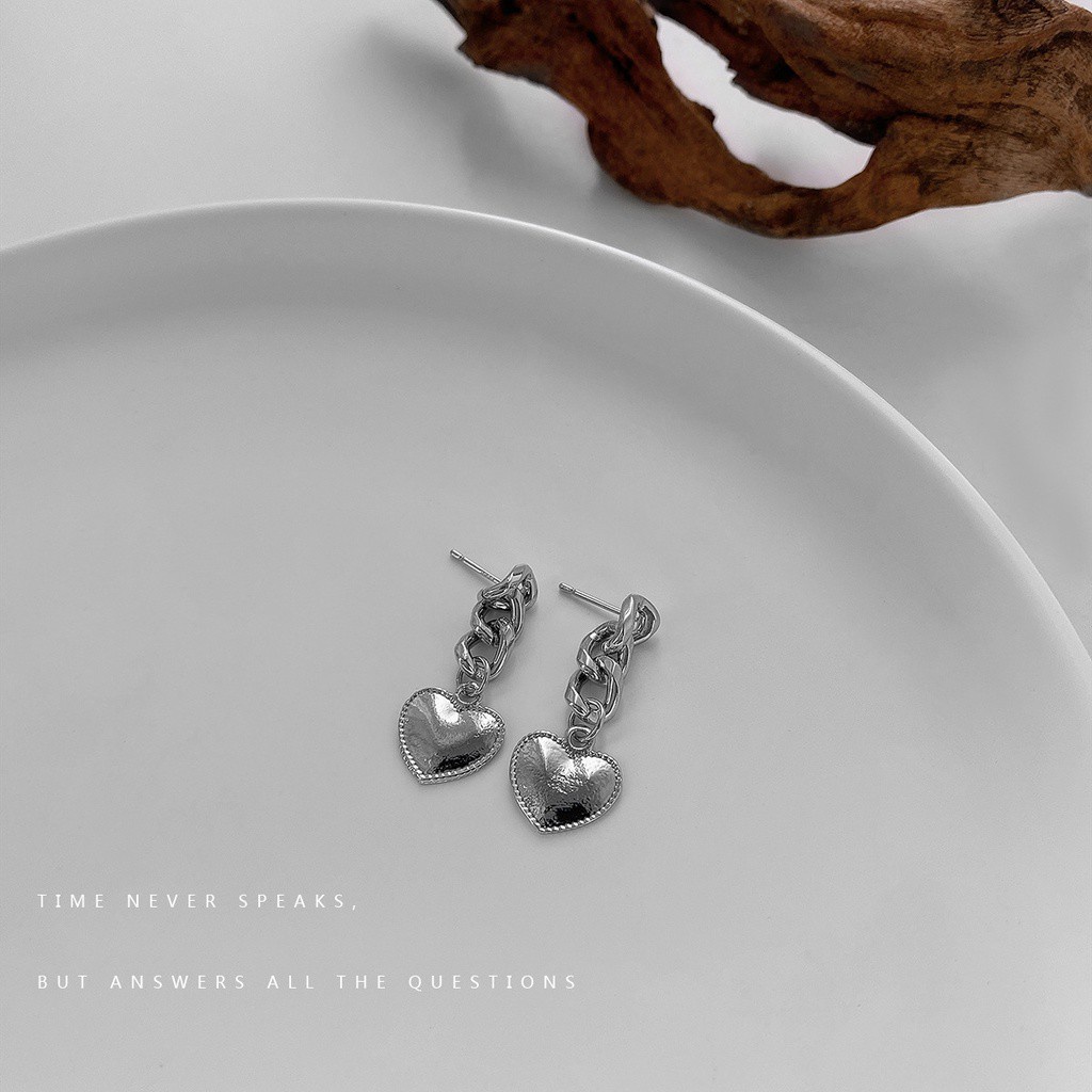 Khuyên Tai Dạng Chuỗi Hình Trái Tim Phong Cách Hàn Quốc Thời Trang Cho Nữ