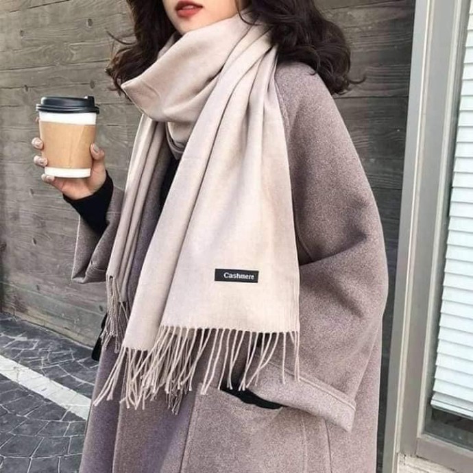 Khăn Quàng (Choàng) Cổ Cashmere Đơn Sắc Thời Trang Dài 2M