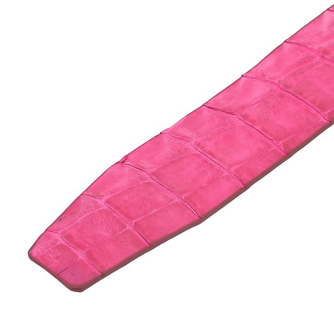 Thắt lưng nam da cá sấu Huy Hoàng nguyên con bản lớn đầu kim màu hồng-XH4788