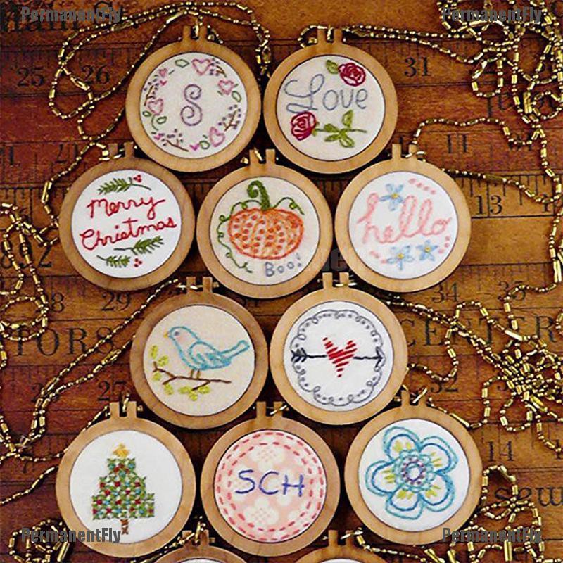 Khung thêu hình tròn bằng gỗ Mini DIY