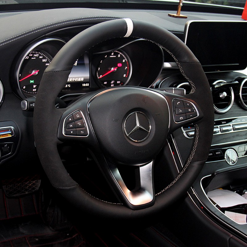 Phụ kiện trang trí vô lăng xe hơi bằng nhựa abs 52mm 57mm cho Mercedes Benz Glk Gla ml Gl Cla Cls Glc Gle Gls