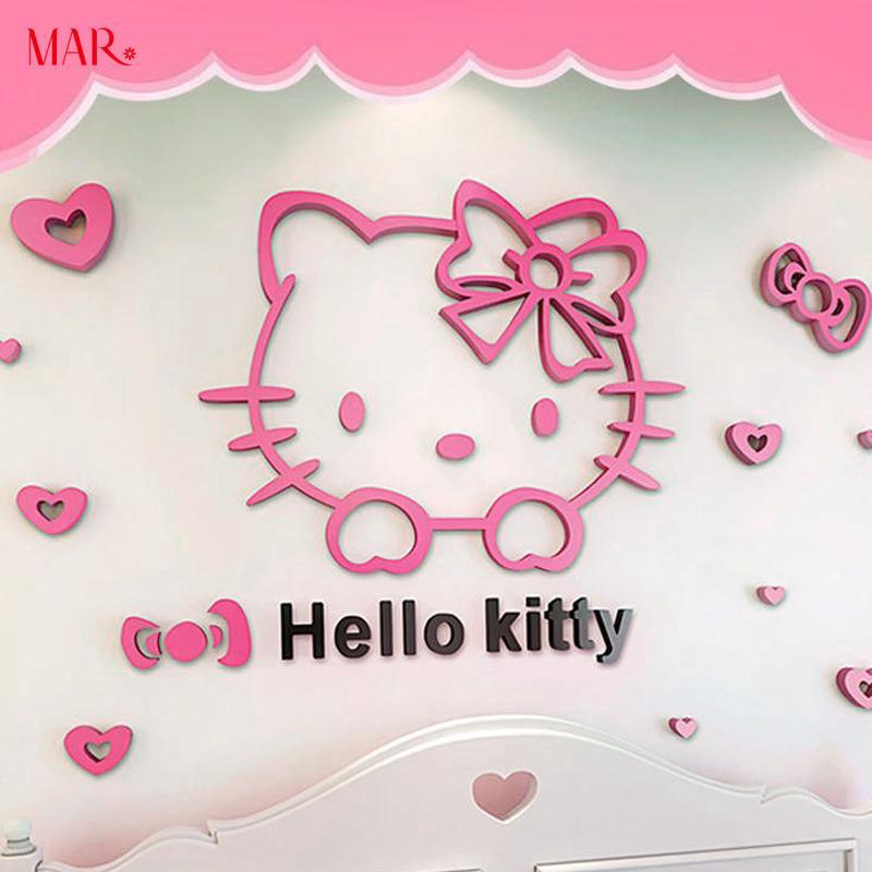 Giấy dán tường trang trí hình mèo Hello Kitty