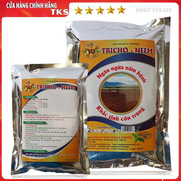 Nấm Đối Kháng TRICHO - NEEM Phòng Trừ Nấm Bệnh Và Tuyến Trùng Hại Rễ - Gói 1kg