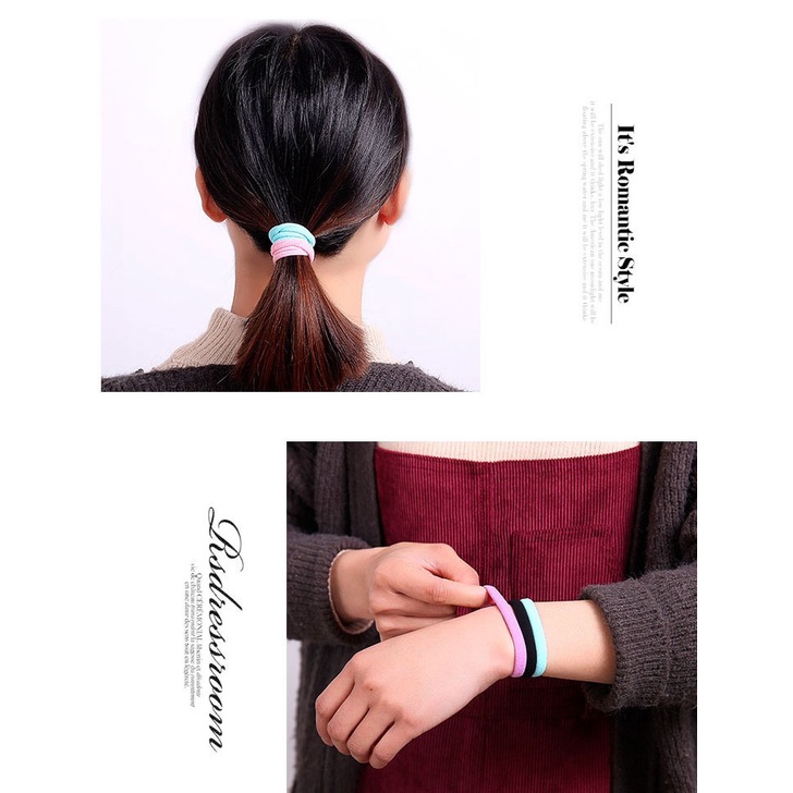 Combo 2 Dây Chun Buộc Tóc Màu Trơn Phong Cách Hàn Quốc