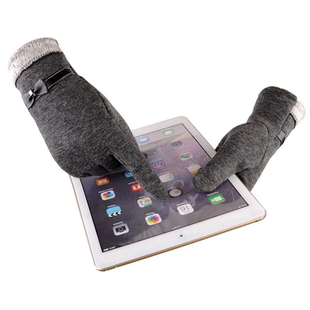 Găng Tay Nhung Giữ Ấm Cảm Ứng Màn Hình Thời Trang Thu Đông