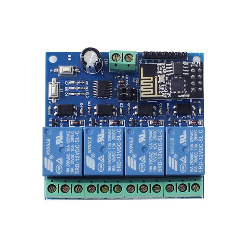 Module relay ghép nối Wifi DC 12V ESP8266 & ESP-01 cho hệ thống nhà thông minh