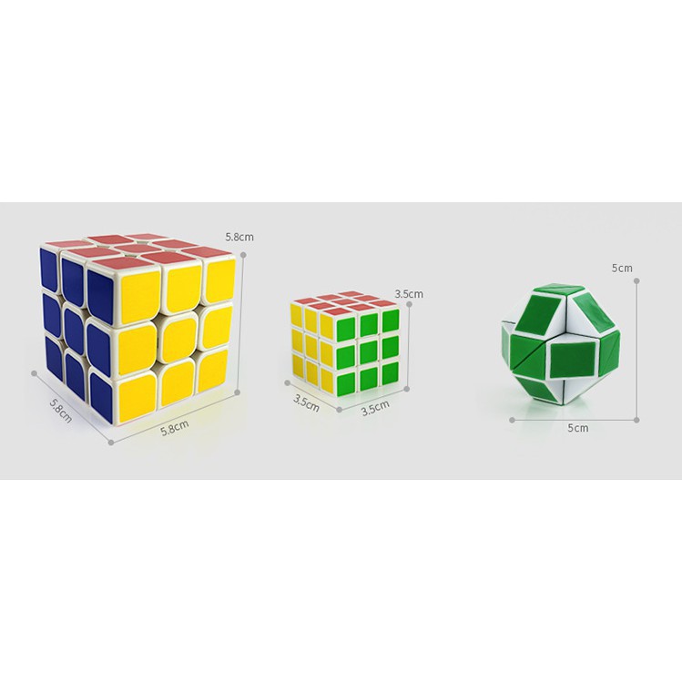 ( Vĩ 3 món ) Đồ chơi Rubik 3x3x3 Cao Cấp , tặng kèm Rubik Snake và Rubik 3x3x3 mini