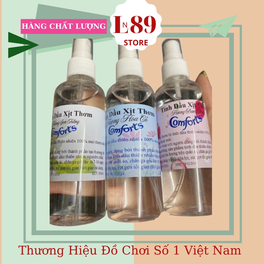 Nước Xả Vải Khô Hương Comfort - Dạng Chai Xịt Tiện Dụng 100ml - Chỉ 1k Cho Cả Ngày Dài Thơm Ngát freeship khi mua combo