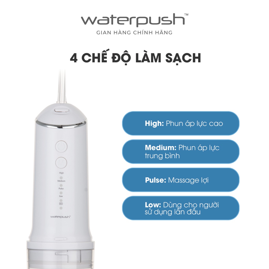 Máy tăm nước du lịch cao cấp WaterPush 1904 -Bình nước lớn - Siêu nhỏ gọn - 1 đổi 1 trong 12 tháng