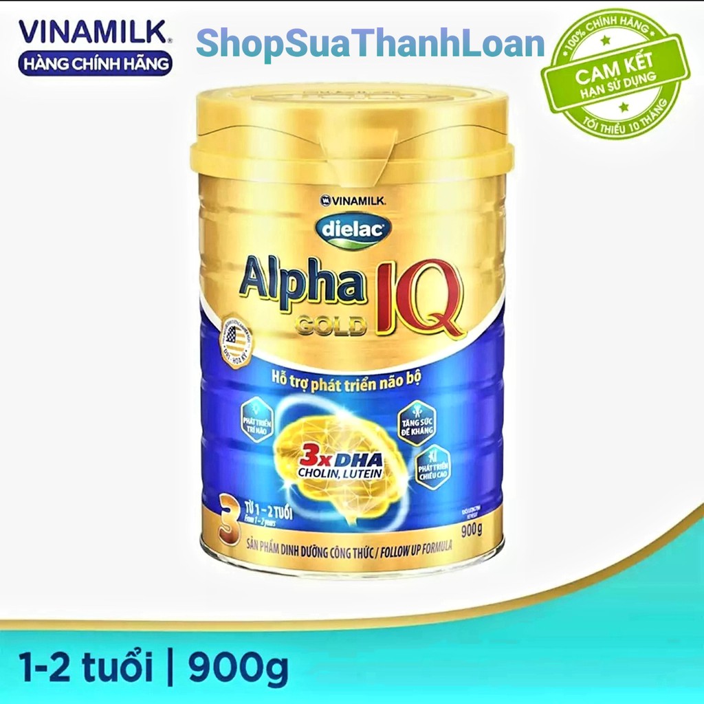 [HSD T1-2023] SỮA BỘT DIELAC ALPHA GOLD IQ 3 900G (CHO TRẺ TỪ 1 - 2 TUỔI)