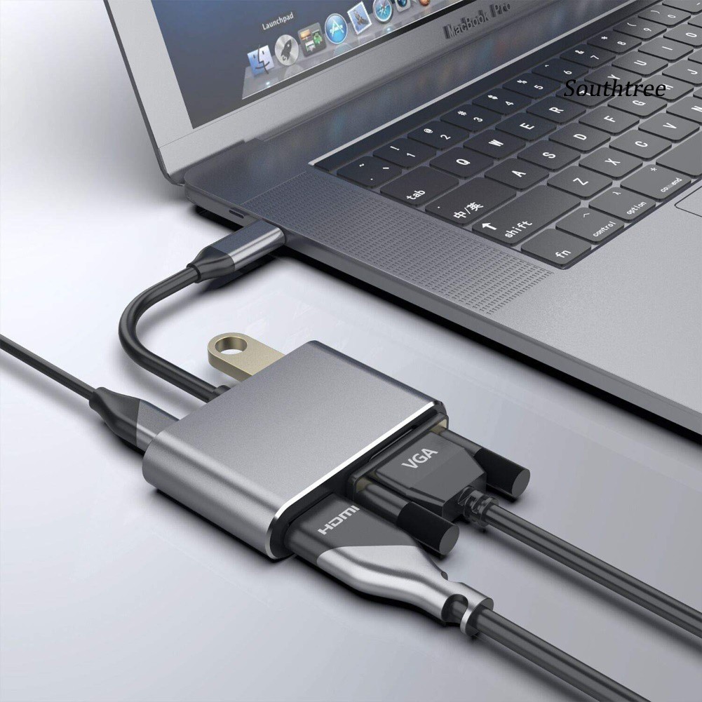 Bộ Chuyển Đổi 4 Trong 1 Type-C Sang Hdmi 4k Vga Usb3.0