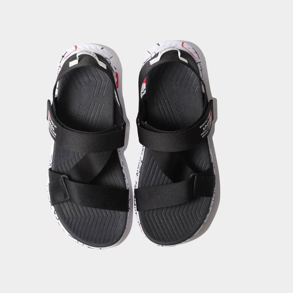 Sandal Shondo F7 Crush đen đế trắng in chữ F7L0010