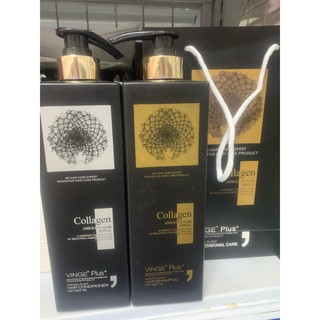 Cặp Dầu Gội Xả Collagen Vinge Plus+ Màu Đen 950ml x2