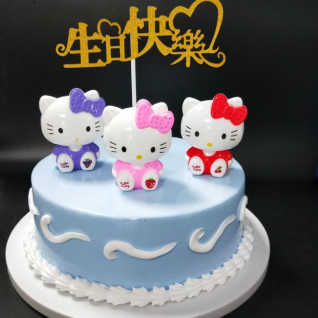 Mèo HELLO KITTY trang trí bánh kem, bánh sinh nhật cho bé gái