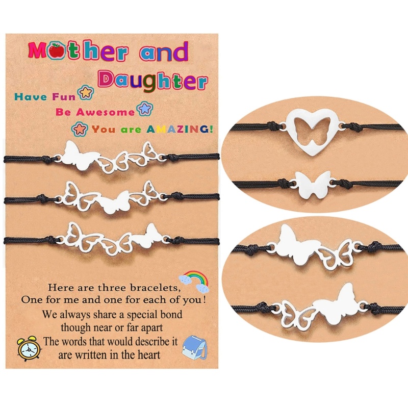 Bộ Vòng Tay Bện Dây Thép Không Gỉ Cho Mẹ Và Bé