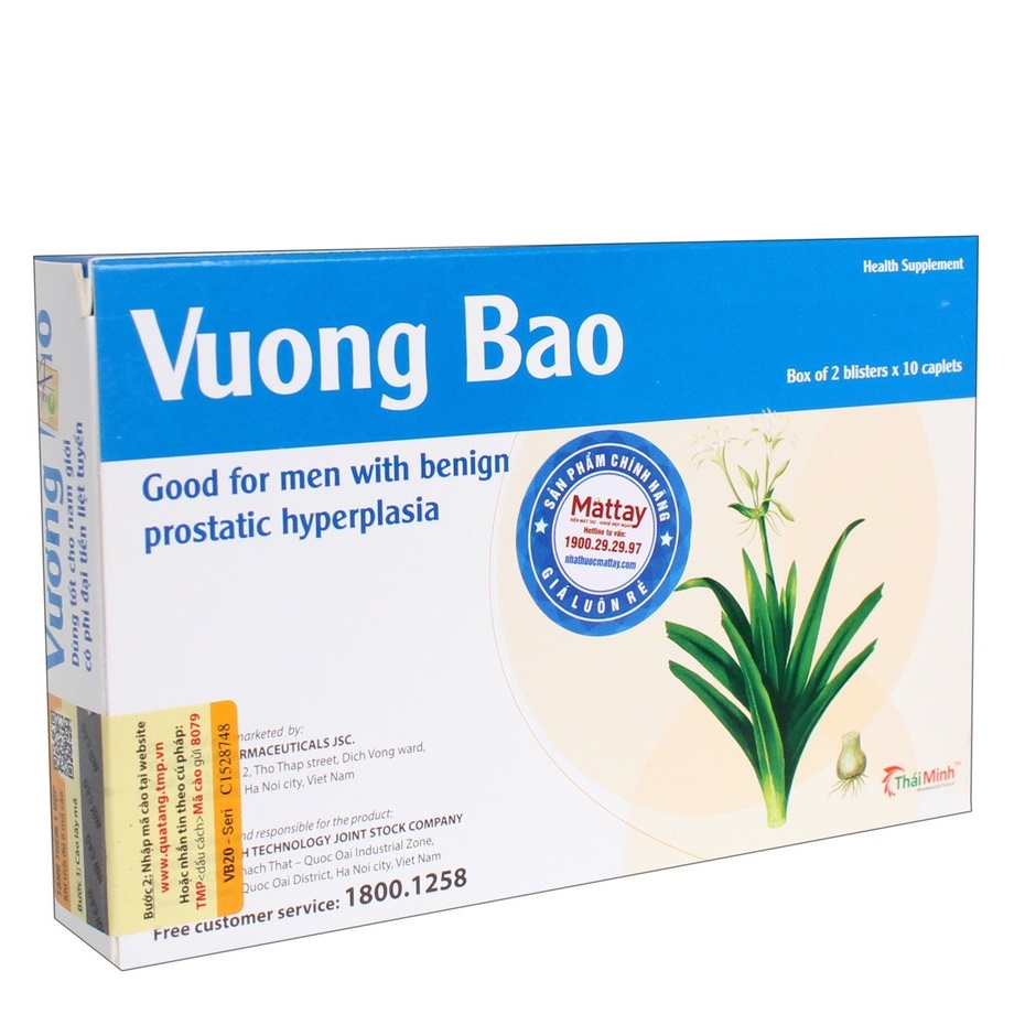 Vương Bảo (20 Viên)  Dùng Tốt Cho Nam Giới Có Phì Đại Tiền Liệt Tuyến .