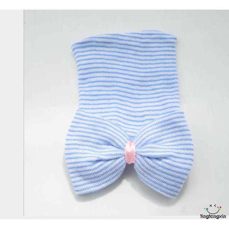 Mũ Beanie Kẻ Sọc Dễ Thương Cho Bé Sơ Sinh