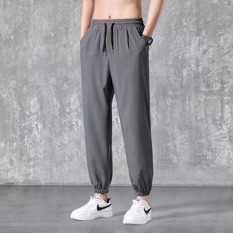 Quần Legging Thể Thao Bằng Lụa Mát Màu Trơn Thoáng Khí Dễ Phối Đồ Size M-4XL Dành Cho Nam