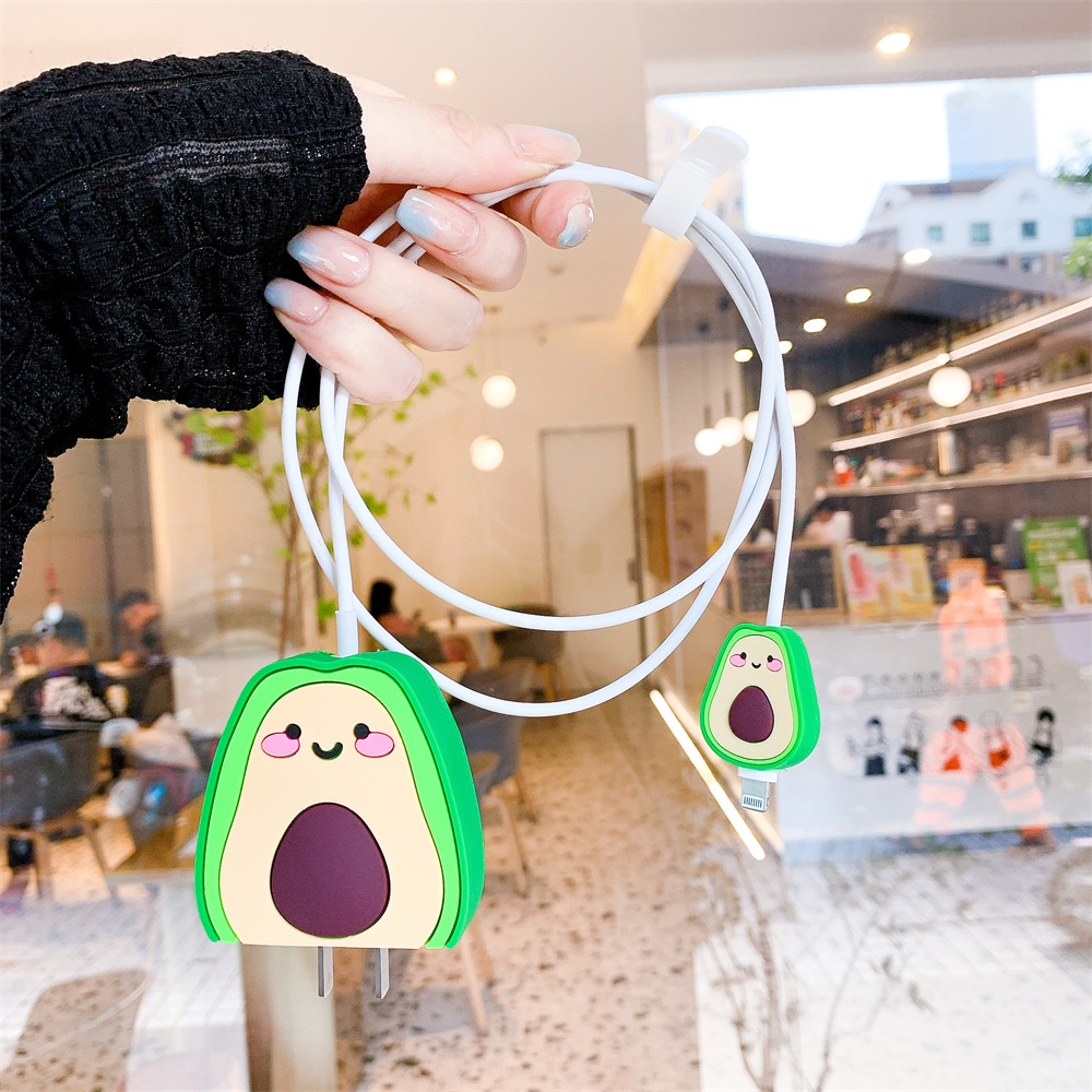 Ốp bảo vệ đầu dây cáp sạc phong cách hoạt hình nhiều kiểu đáng yêu cho củ sạc Iphone