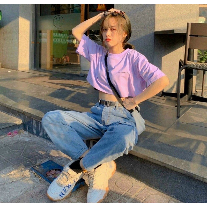 set áo croptop in chữ thời trang cho nữ