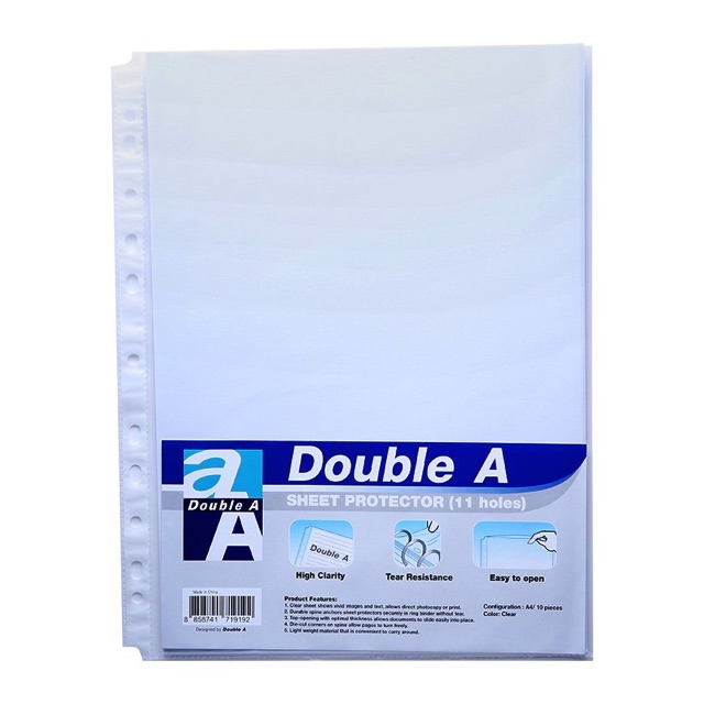 Tập 100 tờ túi sơmi lỗ Double a