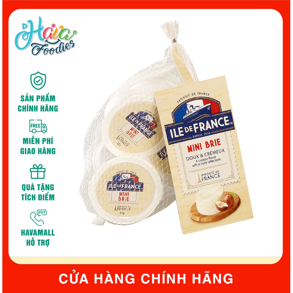 Phô Mai Pháp ILE DE FRANCE Brie Mini 5 Hủ x 25gr