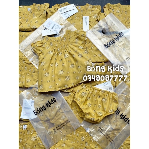 Set Váy Sơ Sinh Bé Gái Hoa Nhí Vàng ZR
