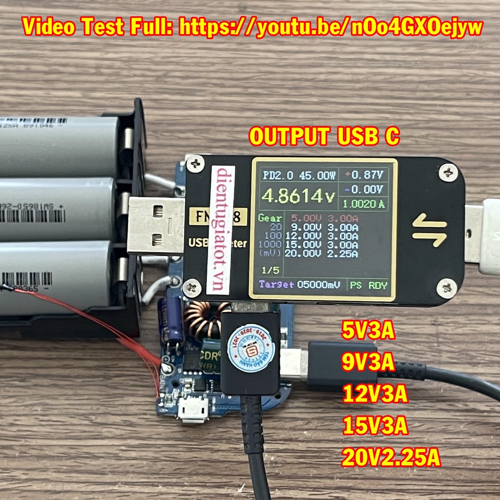 Mạch sạc dự phòng 3S sạc nhanh Qc3.0 PD 45W