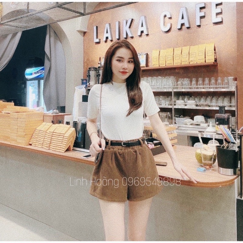 BÁN SỈ QUẦN SOOC NHUNG KÈM ĐAI XẺ GẤU NỮ 2 MÀU