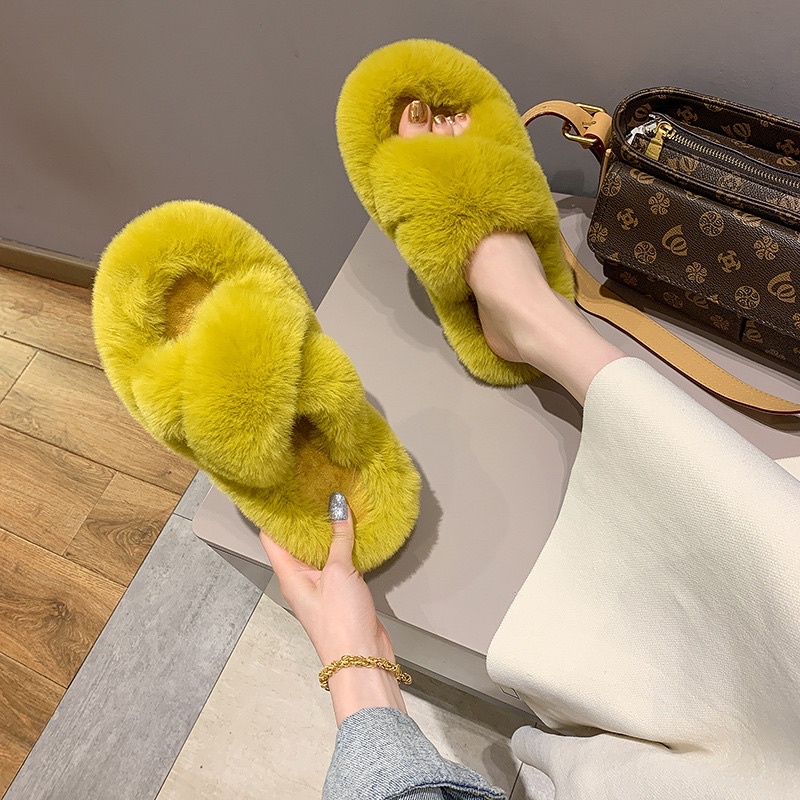 (HÀNG CÓ SẴN) Dép lê lông mềm quai chéo BIG SIZE 40-41-42