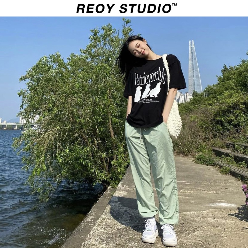 Áo thun nữ REOY-RETRIEVER CLUB 3 , áo phông form rộng tay lỡ cá tính chất cotton dày dặn basic