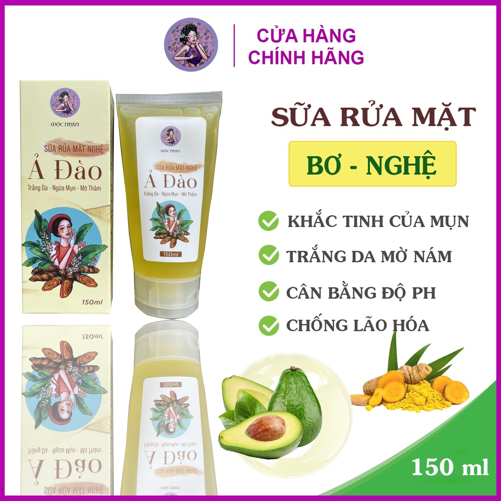 Tiemxuongrong, Sữa Rửa Mặt Bơ Nghệ Handmade, Trắng Da, Mờ Thâm Nám, Mộc Nhan Natural.