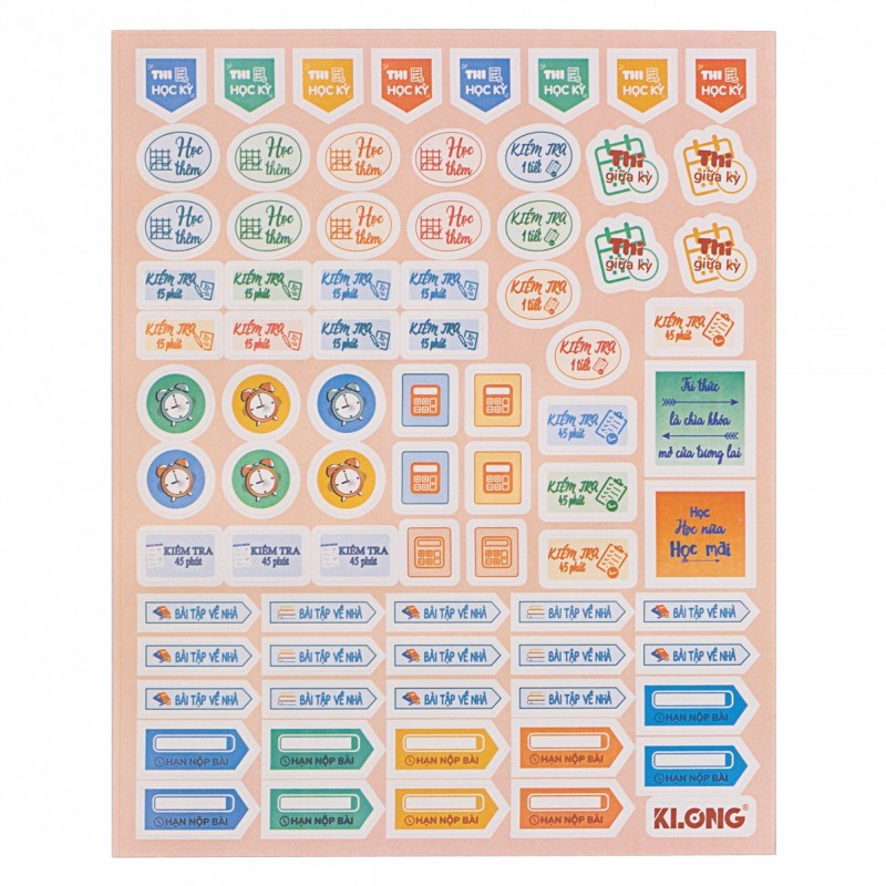 Bộ Study Sticker Trang Trí,Ghi Nhớ Học Tập Klong