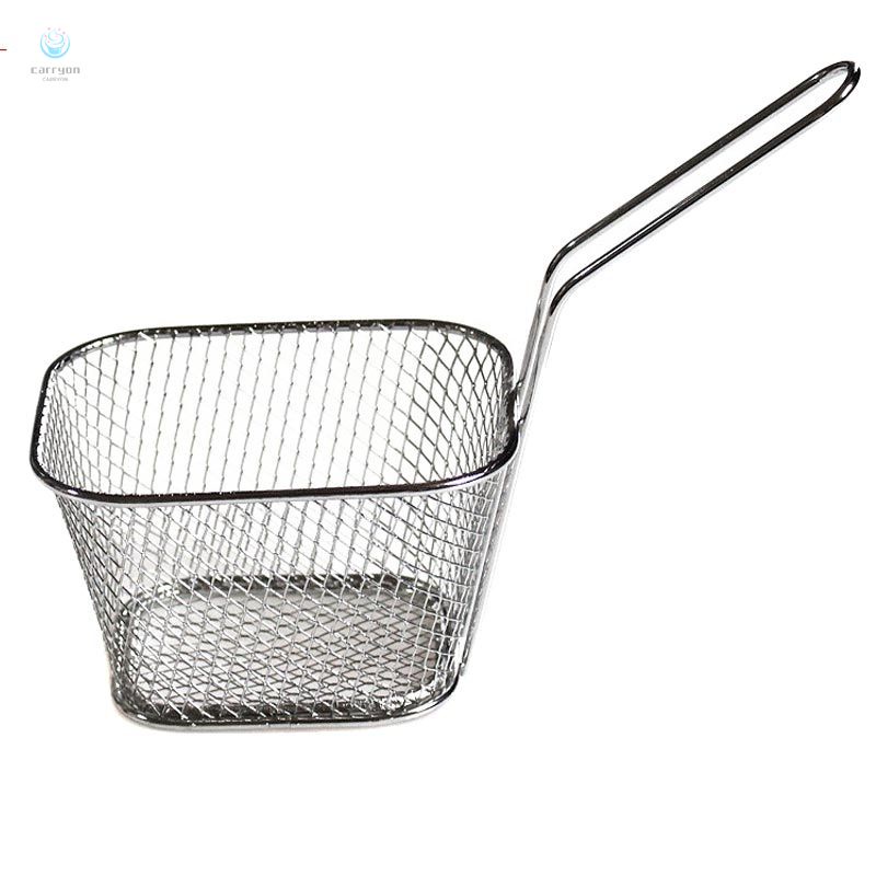 Rổ lưới inox mini dùng chiên khoai tây hình vuông