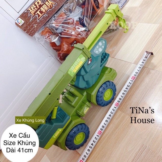 Xe đồ chơi khủng long chở thú, xe ben, xe cẩu nhiều mẫu chất liệu nhựa an toàn cho bé - TiNa’s House