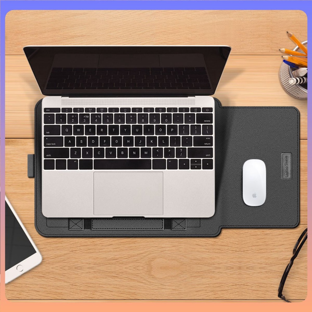 Túi đựng macbook Air/Pro 11/12/13.3/14/15/15,6 inch kiêm kê tản nhiệt, kê tay, bàn di chuột.