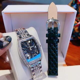 [TẶNG DÂY DA] ĐỒNG HỒ NỮ DAVENA ĐÍNH ĐÁ FULL CHANH SẢ