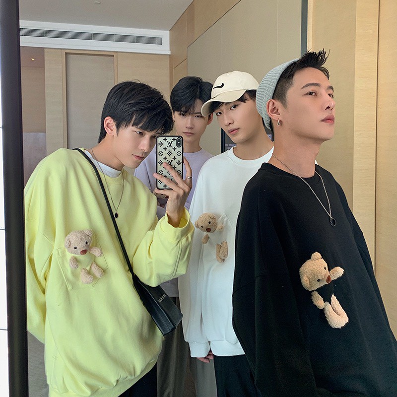 ÁO PHÔNG, ÁO TAY DÀI, ÁO THUN TRƠN CỔ TRÒN TÚI GẤU - LJIN STORE | BigBuy360 - bigbuy360.vn