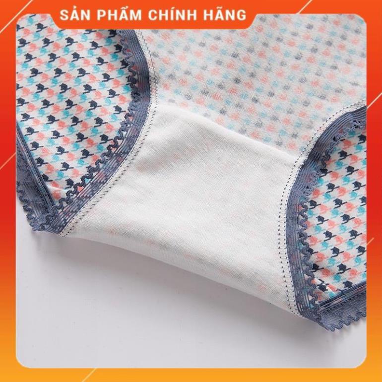 Quần Lót Nữ ❤️ Quần lót Nữ Cotton Cao Cấp Mềm Mịn Viền Ren Phối Họa Tiết Nổi Bật  0742