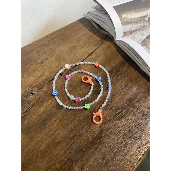 Mask chains hoa móc lớn màu random