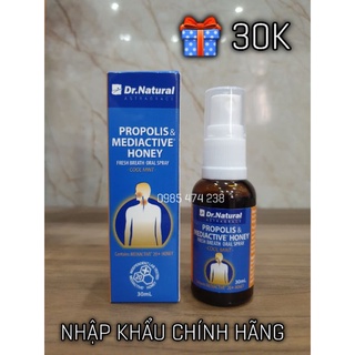 Keo ong xịt họng úc propolis & mediactive honey fresh breath oral giảm đau họng, rát họng