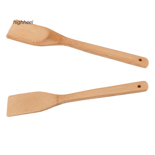 【HHEL】1Pc Bamboo Anti-Slip Cooking Utensils Kitchen Tool Bamboo Spatula Spoon