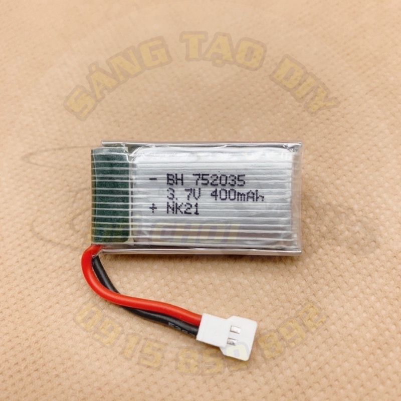 Pin Lipo 1s 3.7V 400mAh dòng xả 25C dùng cho máy bay, Quadcopter, Drone, Flycam
